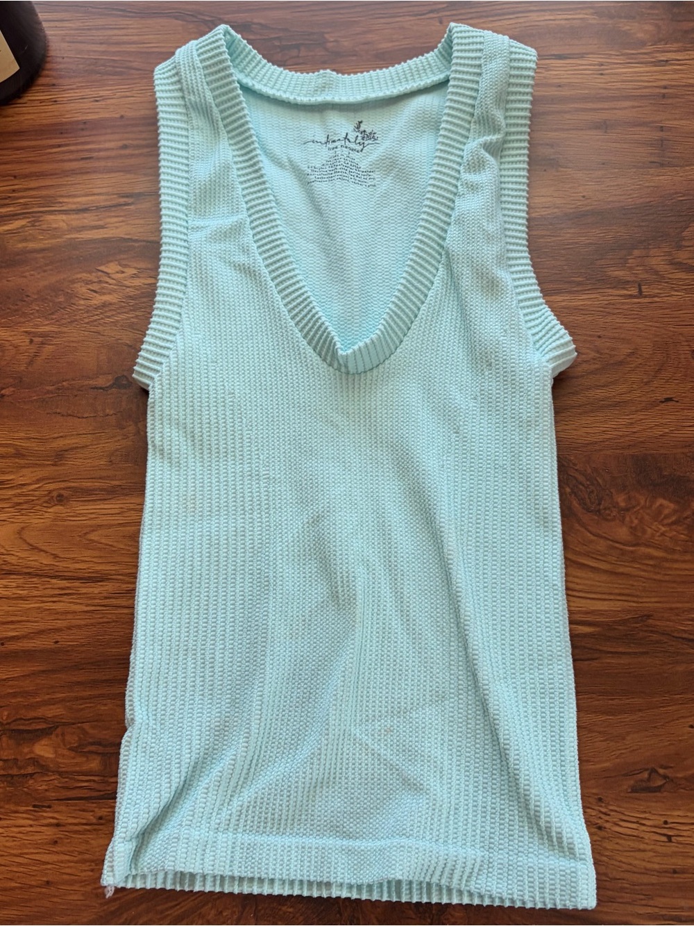 Free People Mint Green V-Neck Knit Tank